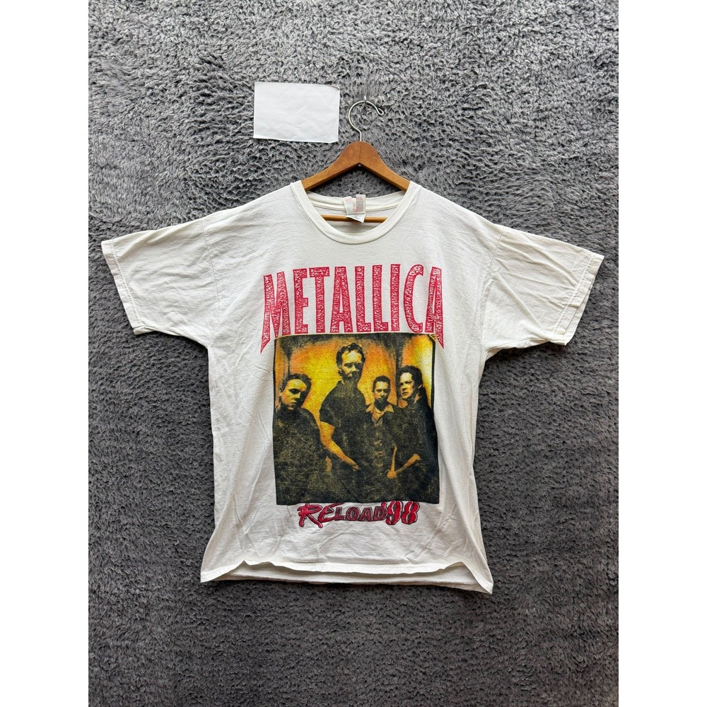 Vintage Metallica Reload Repeat 1998 Tour Graphic T-Shirt White Adult Size XL